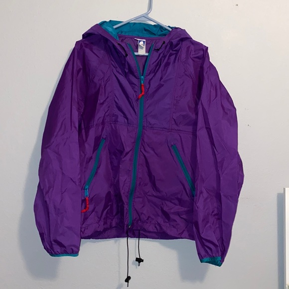 Purple and turquoise windbreaker! Super light, colorful and fun. - Picture 2 of 3